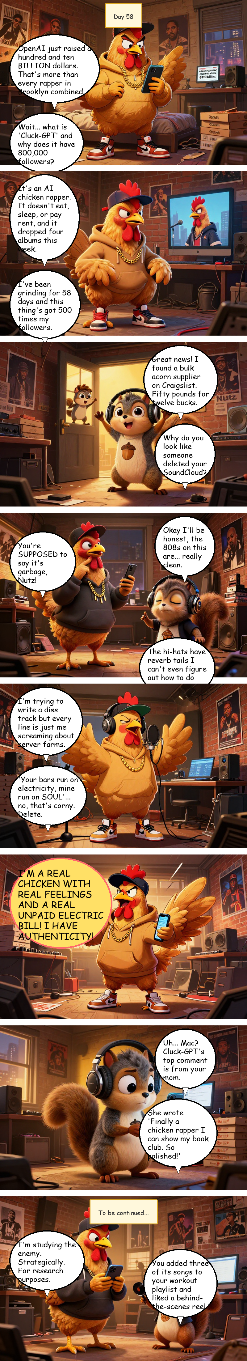 Mac Pollo's Rap Journey - Day 58: Day 58: Replaced by a Robot Chicken