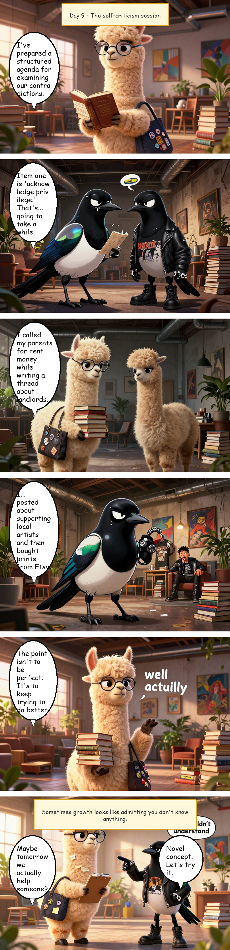 Solidarity House - Day 9: The Self-Crit