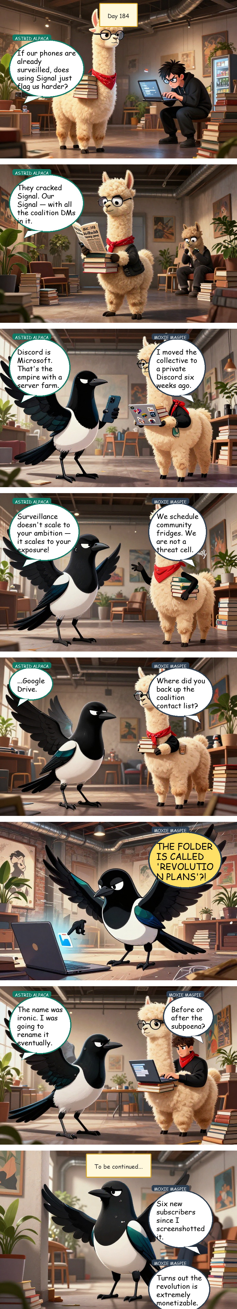 Solidarity House - Day 184: The Revolution Will Not Be Encrypted