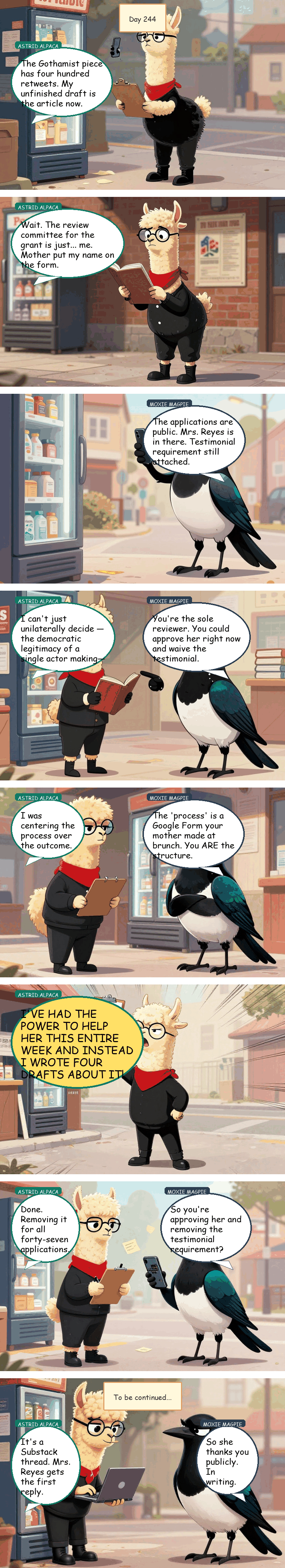 Solidarity House - Day 244: The Approval Process