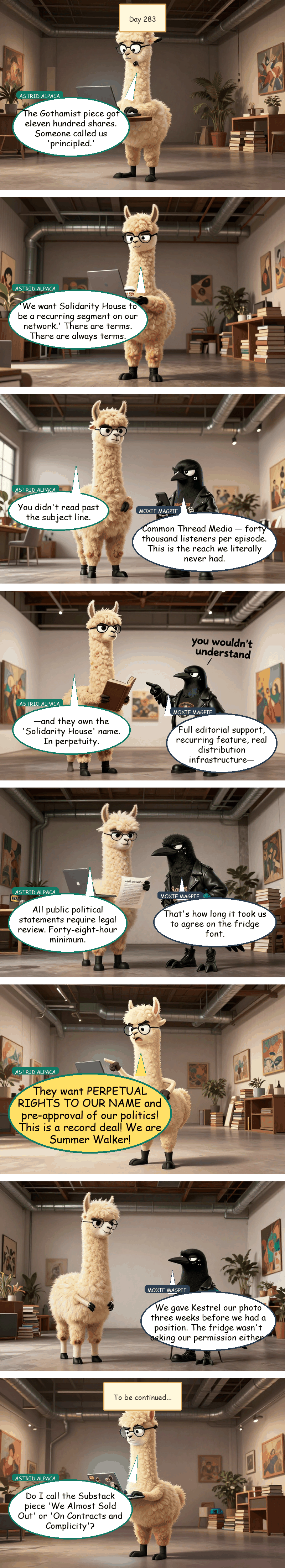 Solidarity House - Day 283: Terms and Conditions