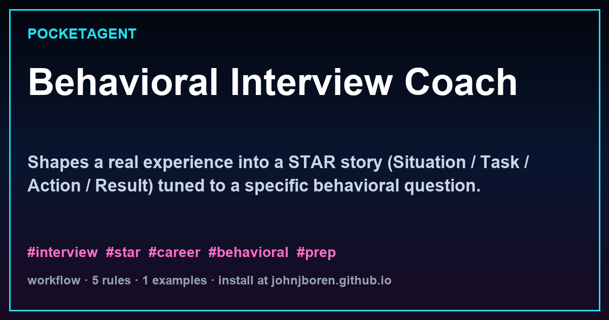 Behavioral Interview Coach