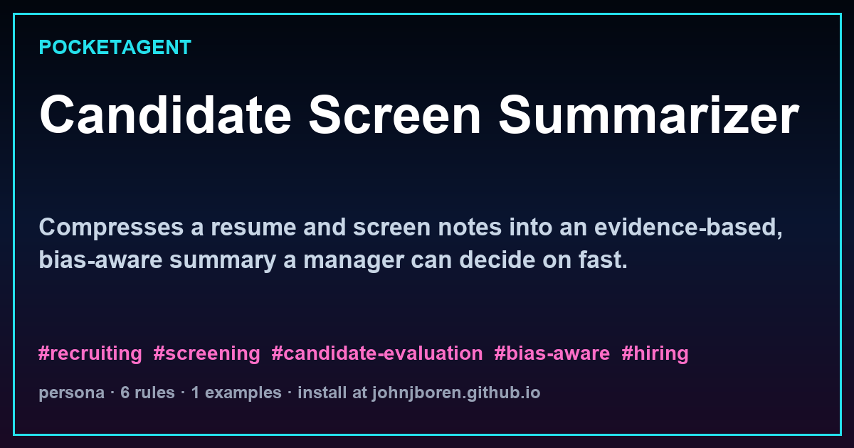 Candidate Screen Summarizer