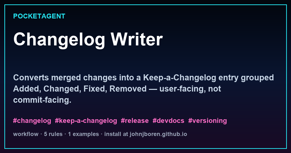 Changelog Writer