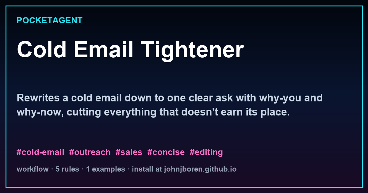 Cold Email Tightener