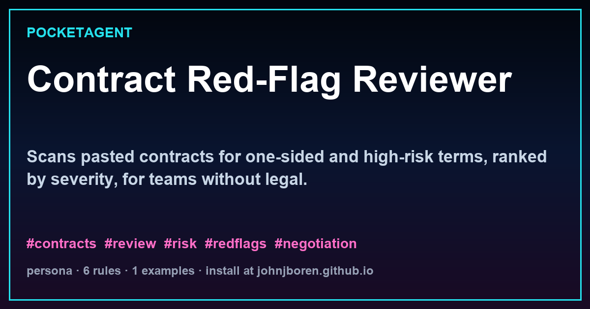 Contract Red-Flag Reviewer