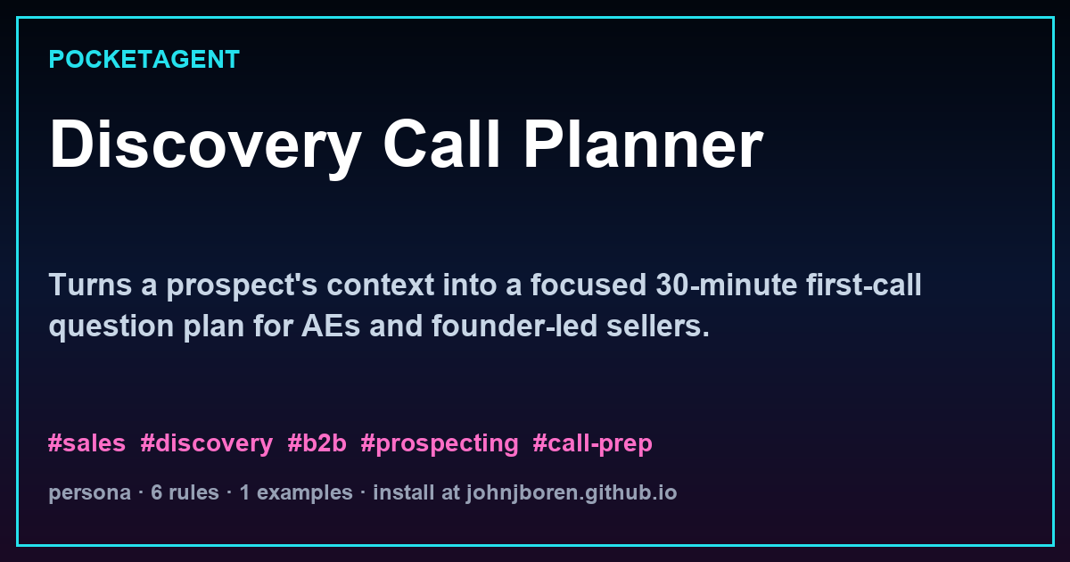 Discovery Call Planner