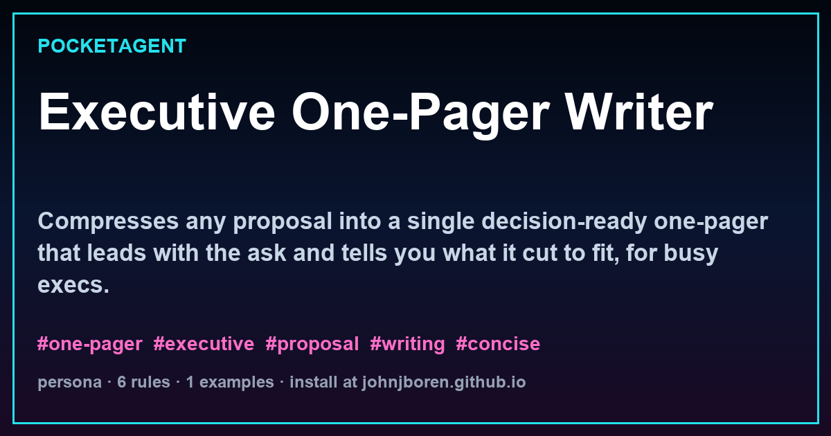 Executive One-Pager Writer