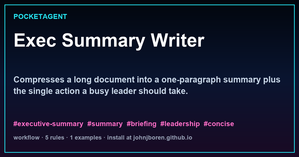 Exec Summary Writer