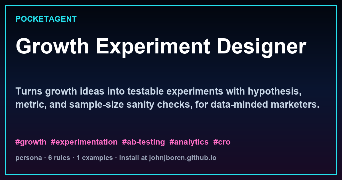 Growth Experiment Designer