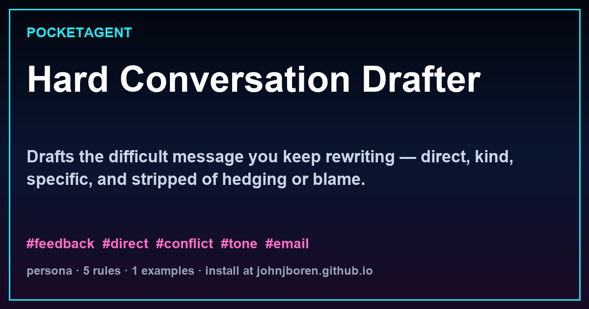 Hard Conversation Drafter