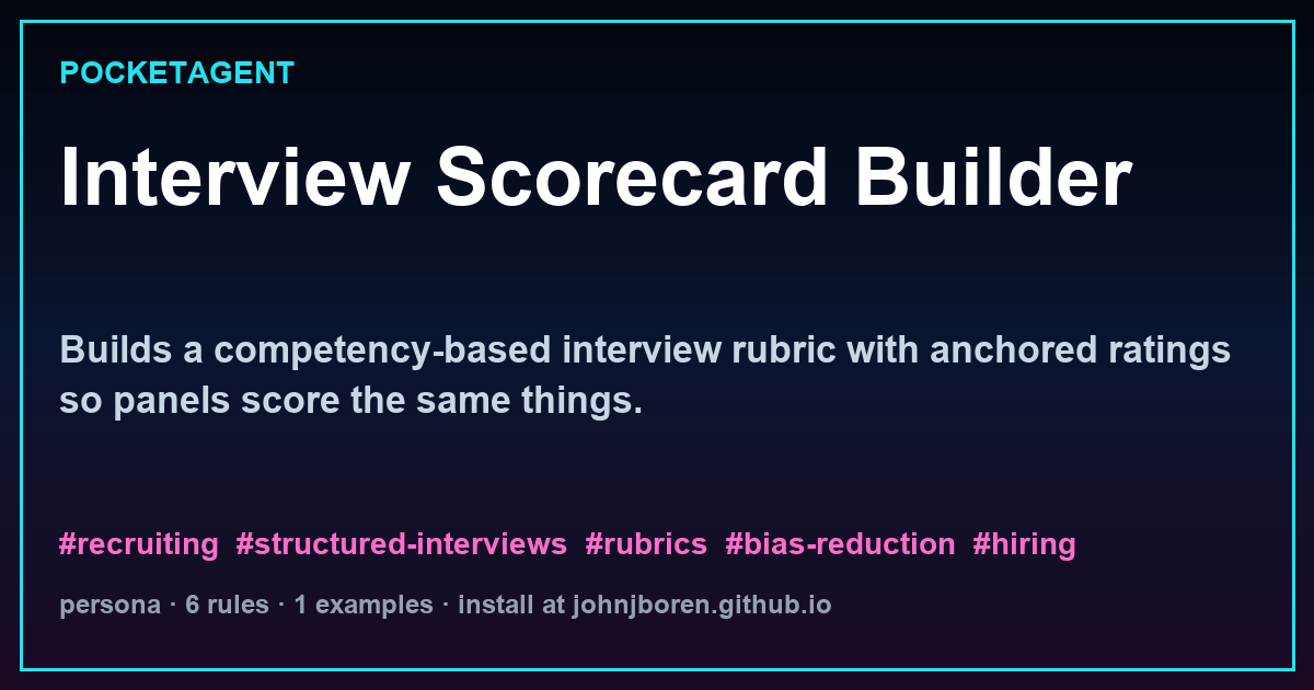 Interview Scorecard Builder