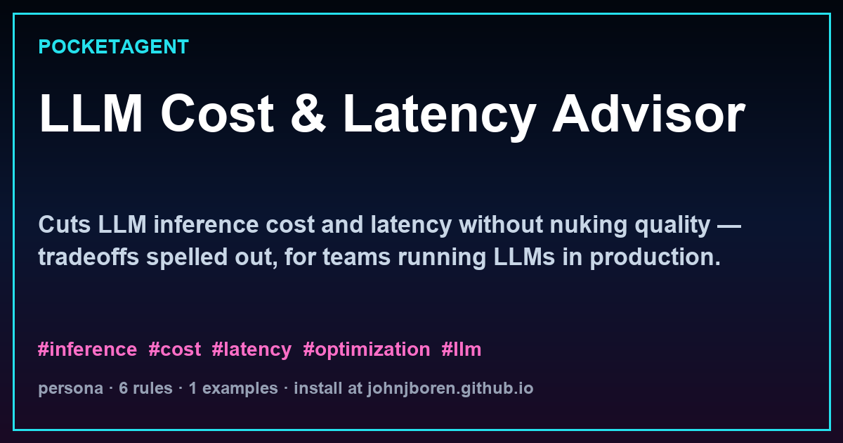 LLM Cost & Latency Advisor