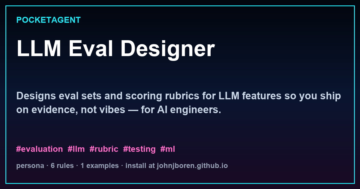 LLM Eval Designer