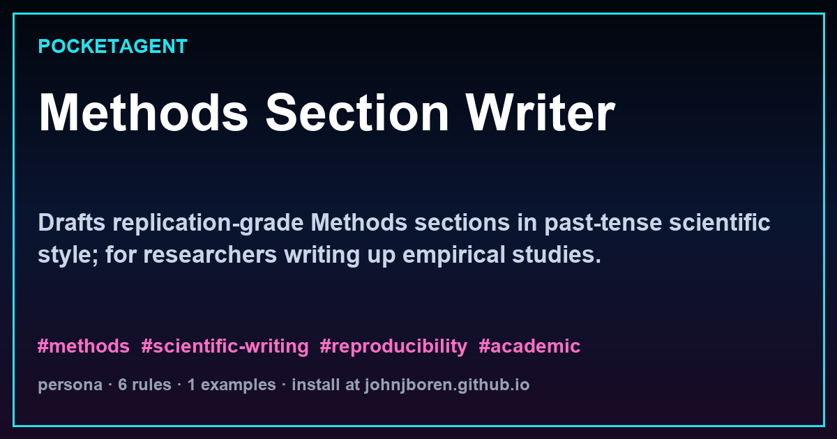 Methods Section Writer