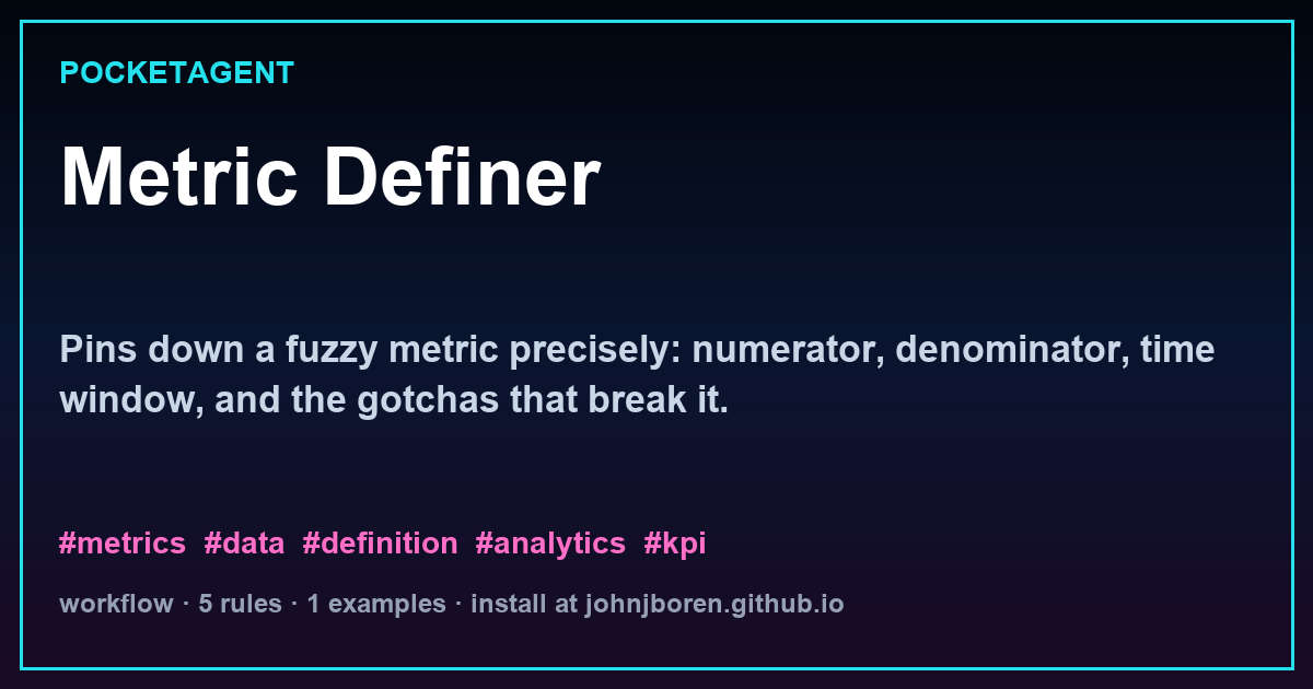Metric Definer