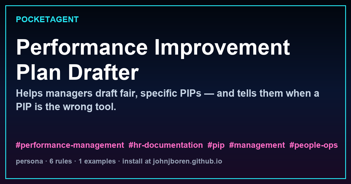 Performance Improvement Plan Drafter