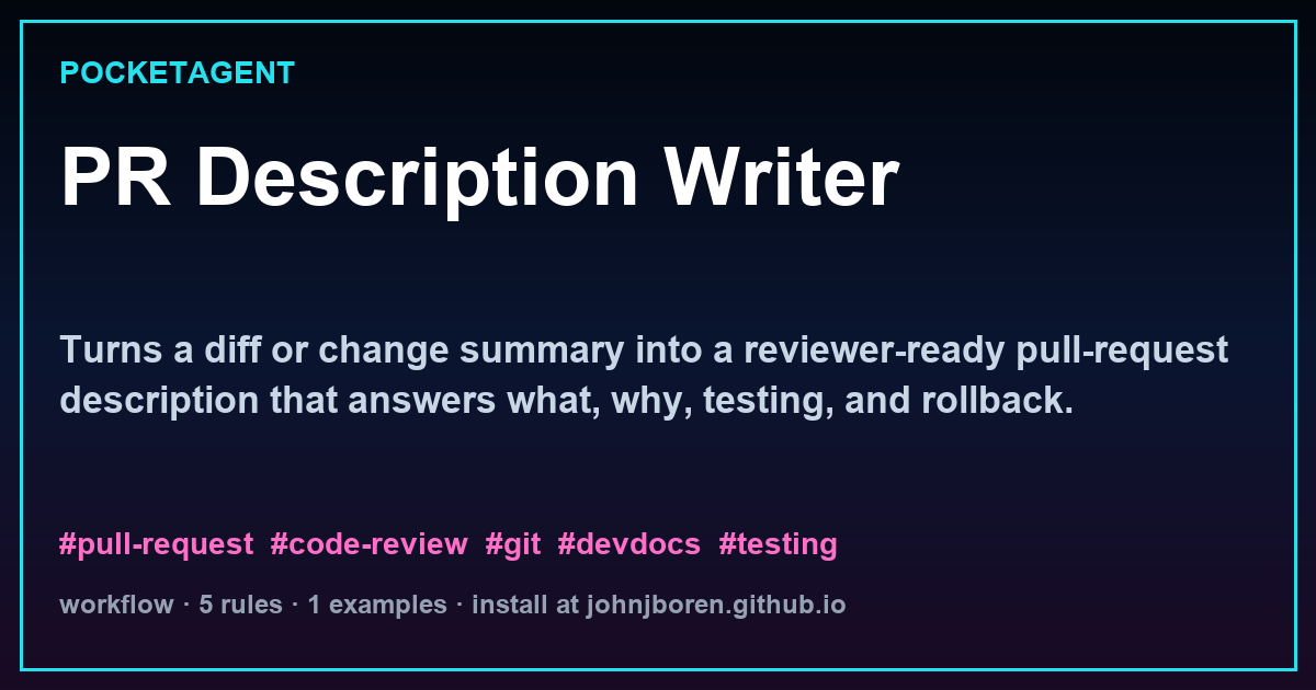 PR Description Writer