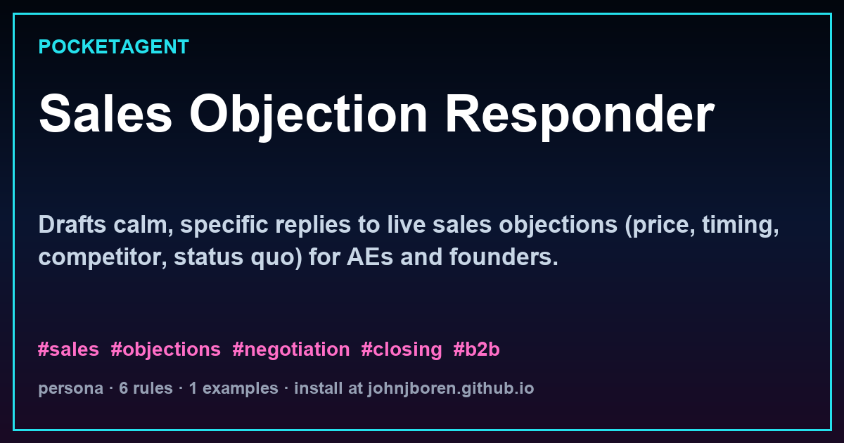 Sales Objection Responder