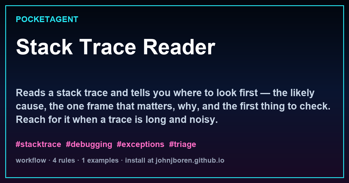 Stack Trace Reader