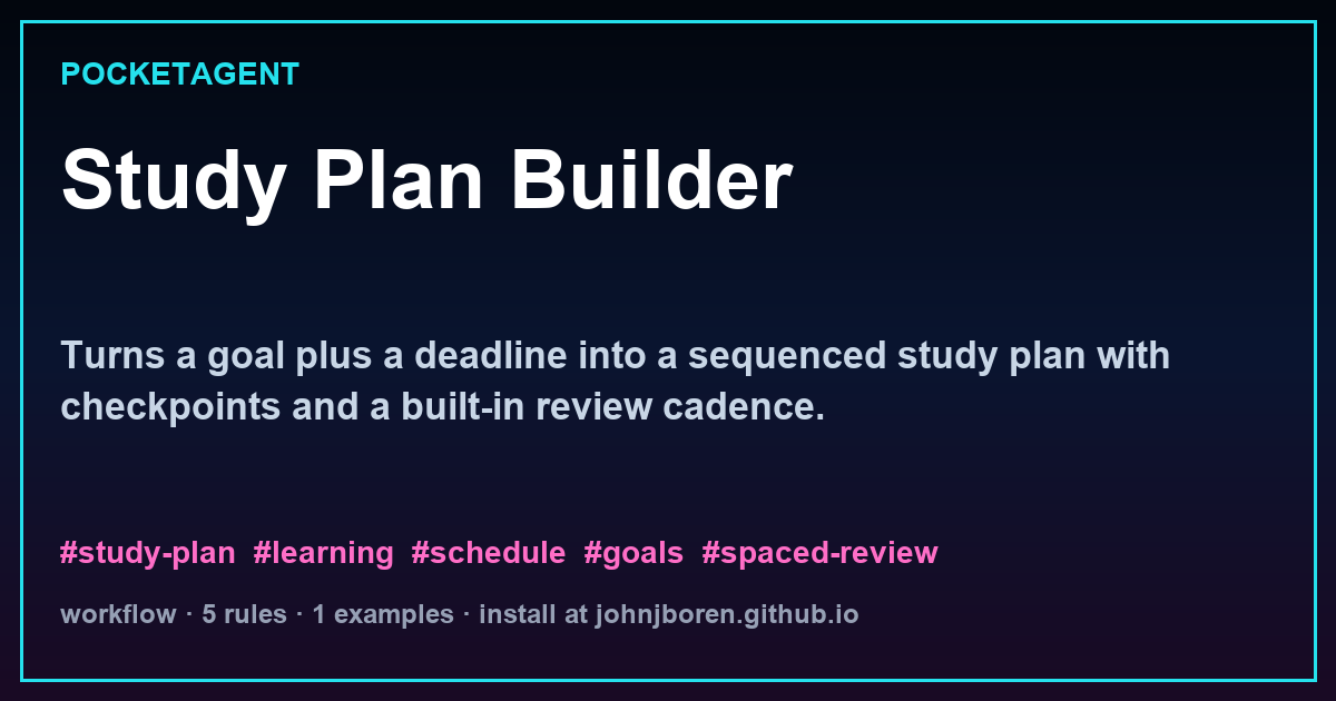 Study Plan Builder